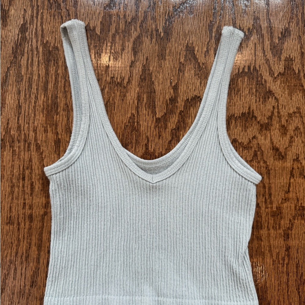 Women's Ribbed Knit Tank Top - Grey
